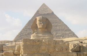 The Great Sphinx and the Pyramid of Chephren 